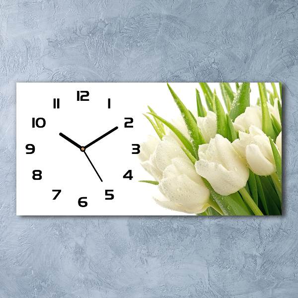 Horloge horizontale Tulipes blanches