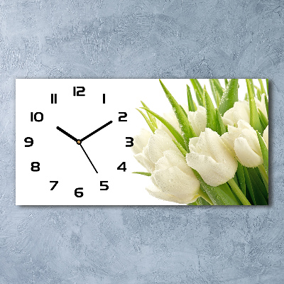 Horloge horizontale Tulipes blanches