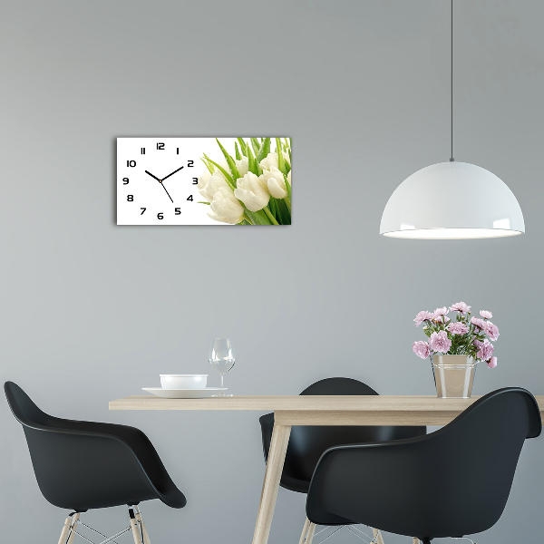 Horloge horizontale Tulipes blanches