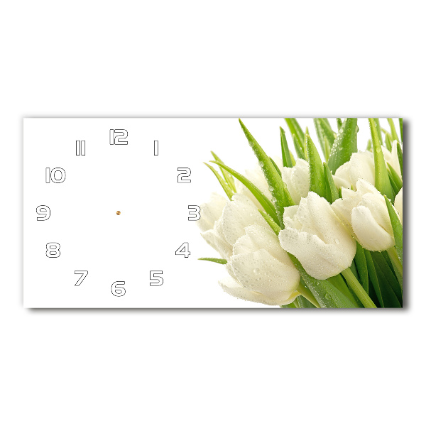 Horloge horizontale Tulipes blanches