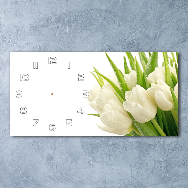 Horloge horizontale Tulipes blanches