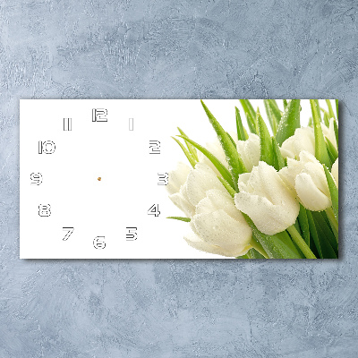 Horloge horizontale Tulipes blanches