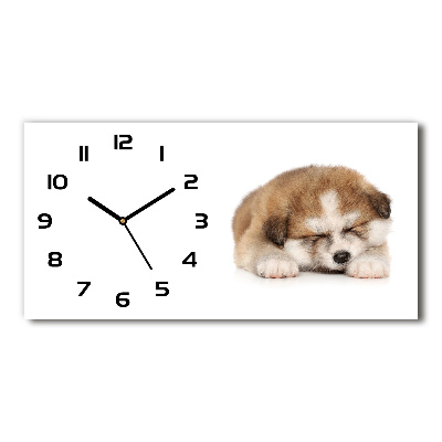 Horloge rectangulaire horizontale Chiot Akita