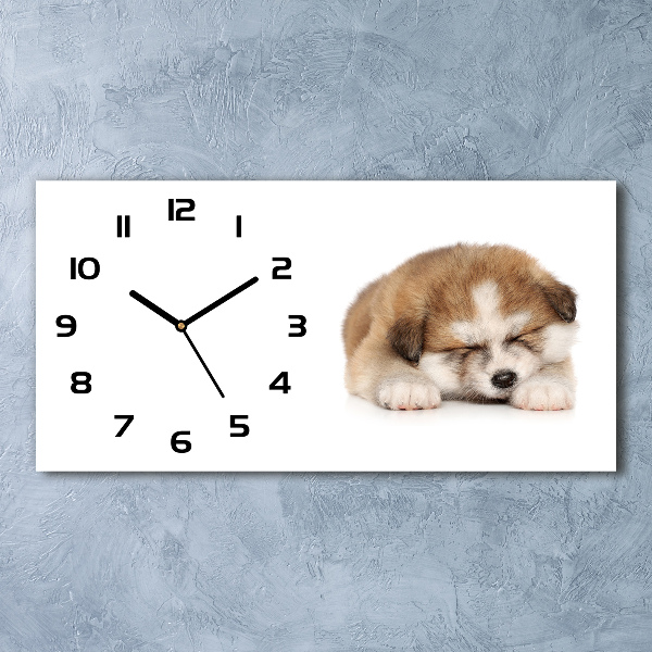 Horloge rectangulaire horizontale Chiot Akita