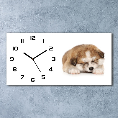 Horloge rectangulaire horizontale Chiot Akita