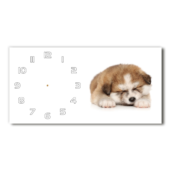 Horloge rectangulaire horizontale Chiot Akita