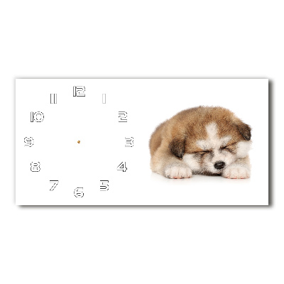 Horloge rectangulaire horizontale Chiot Akita