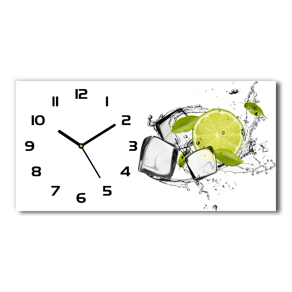 Horloge horizontale en verre Citron vert avec de la glace