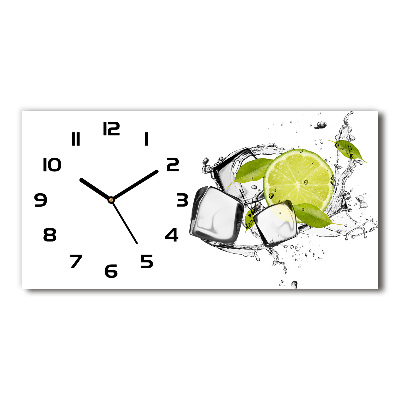 Horloge horizontale en verre Citron vert avec de la glace