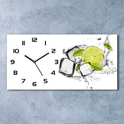 Horloge horizontale en verre Citron vert avec de la glace