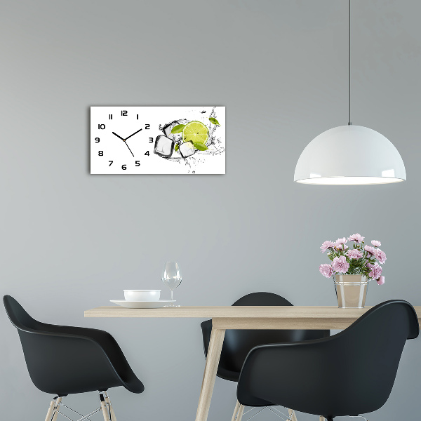Horloge horizontale en verre Citron vert avec de la glace