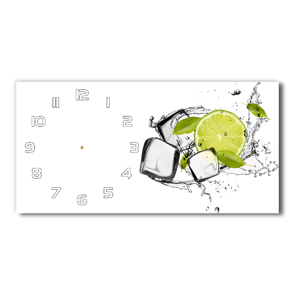 Horloge horizontale en verre Citron vert avec de la glace