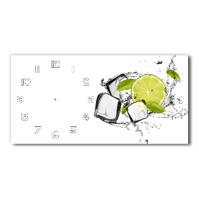 Horloge horizontale en verre Citron vert avec de la glace