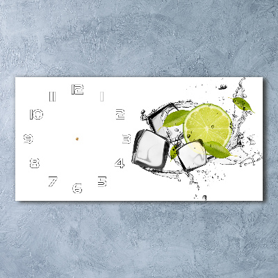 Horloge horizontale en verre Citron vert avec de la glace