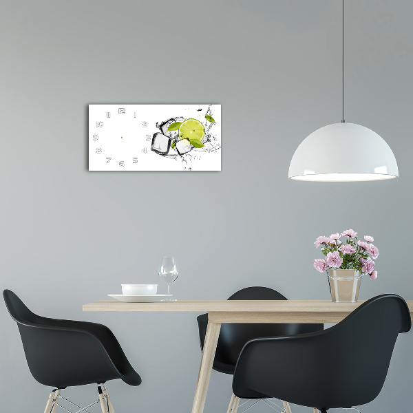 Horloge horizontale en verre Citron vert avec de la glace
