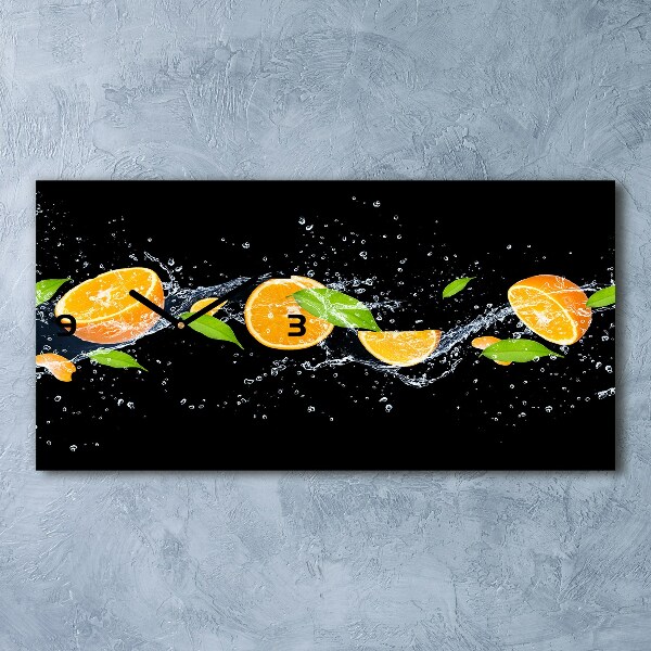 Horloge horizontale Oranges et eau