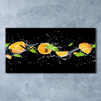 Horloge horizontale Oranges et eau