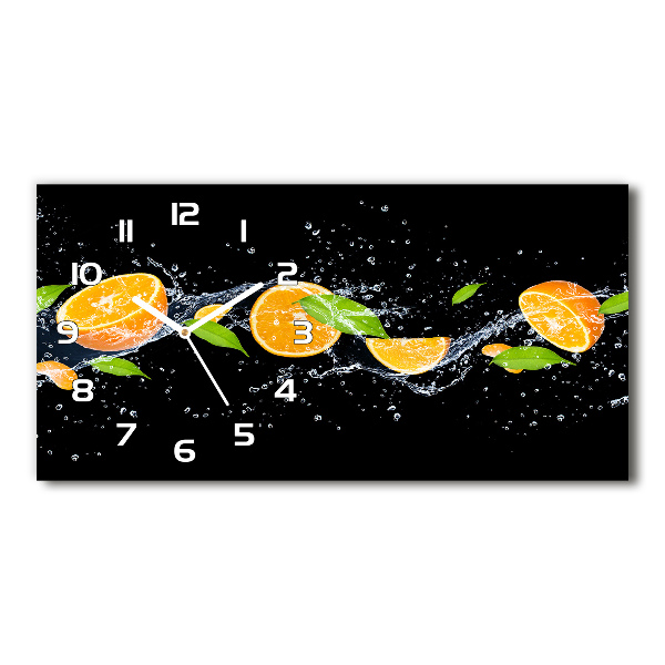 Horloge horizontale Oranges et eau