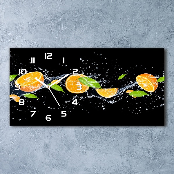 Horloge horizontale Oranges et eau