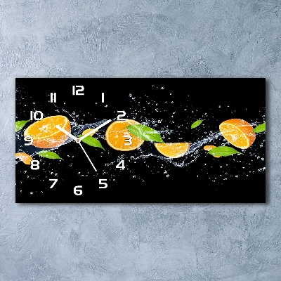 Horloge horizontale Oranges et eau