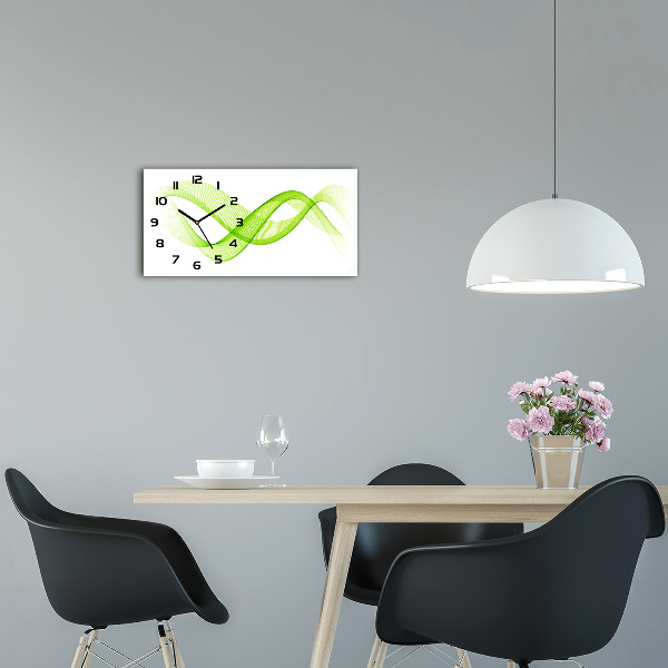 Horloge horizontale en verre Vagues colorées
