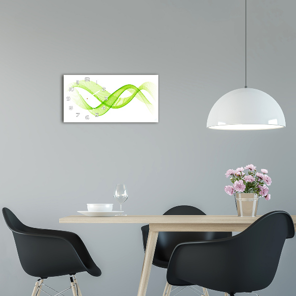 Horloge horizontale en verre Vagues colorées