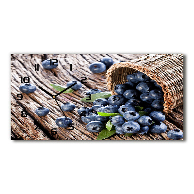 Horloge rectangulaire horizontale Myrtilles dans un panier