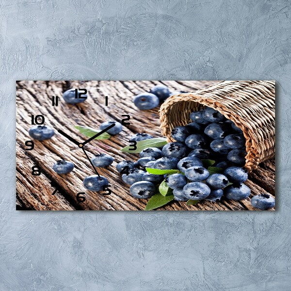 Horloge rectangulaire horizontale Myrtilles dans un panier