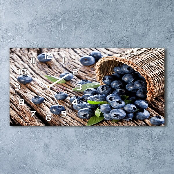 Horloge rectangulaire horizontale Myrtilles dans un panier