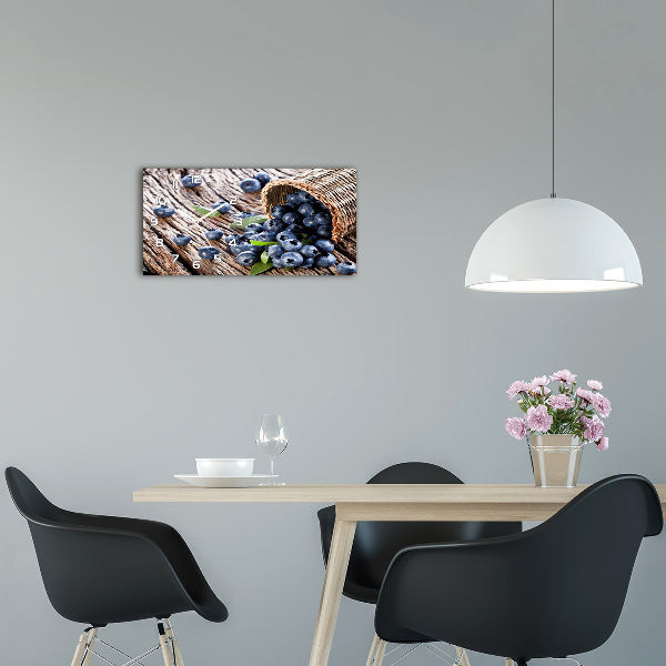 Horloge rectangulaire horizontale Myrtilles dans un panier