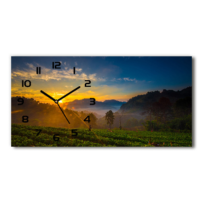 Horloge horizontale en verre Plantation de thé