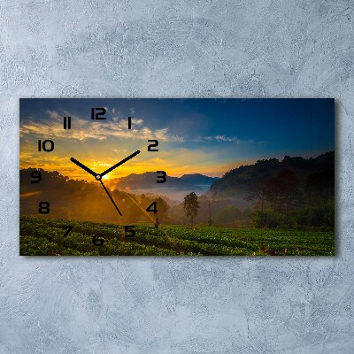 Horloge horizontale en verre Plantation de thé