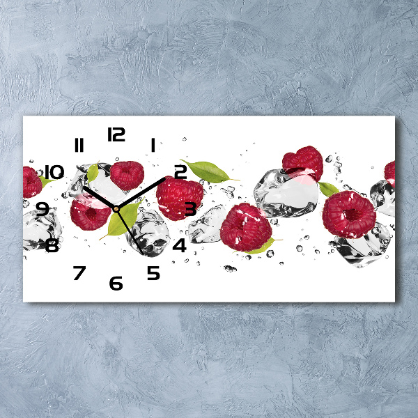 Horloge horizontale en verre Framboise et eau