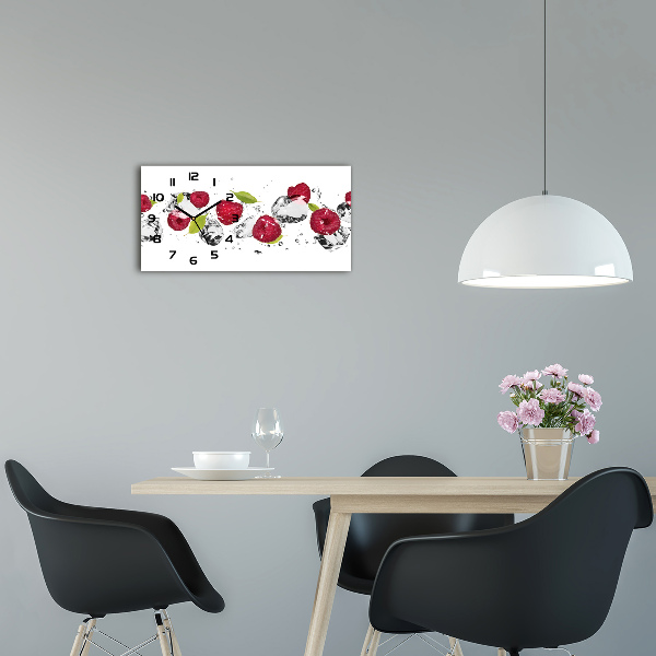 Horloge horizontale en verre Framboise et eau