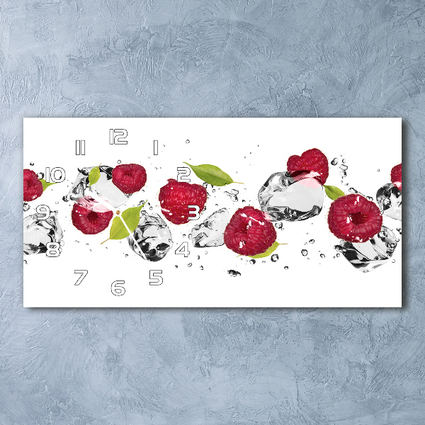 Horloge horizontale en verre Framboise et eau