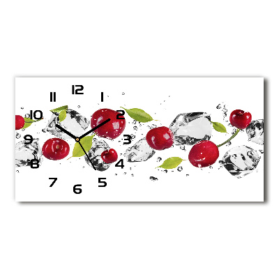 Horloge murale horizontale Cerises et eau