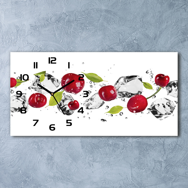 Horloge murale horizontale Cerises et eau