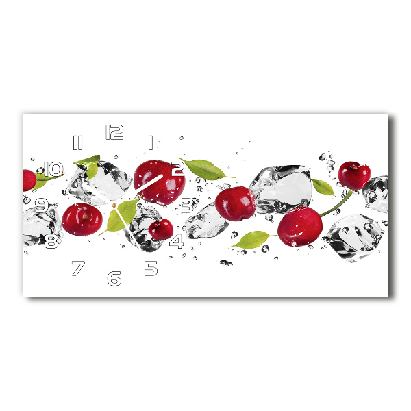 Horloge murale horizontale Cerises et eau