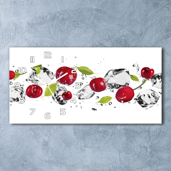 Horloge murale horizontale Cerises et eau
