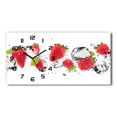 Horloge rectangulaire horizontale Fraises et eau