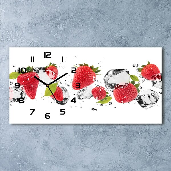 Horloge rectangulaire horizontale Fraises et eau