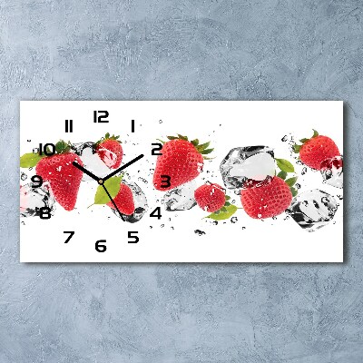 Horloge rectangulaire horizontale Fraises et eau
