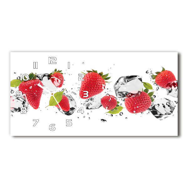 Horloge rectangulaire horizontale Fraises et eau