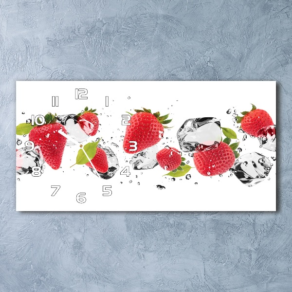 Horloge rectangulaire horizontale Fraises et eau