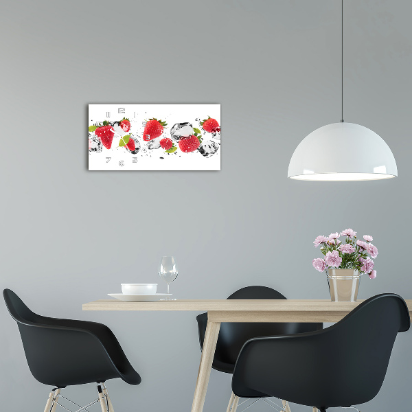 Horloge rectangulaire horizontale Fraises et eau
