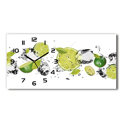 Horloge horizontale en verre Citron vert et eau