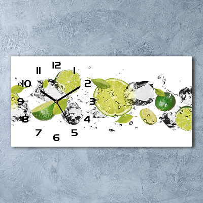 Horloge horizontale en verre Citron vert et eau