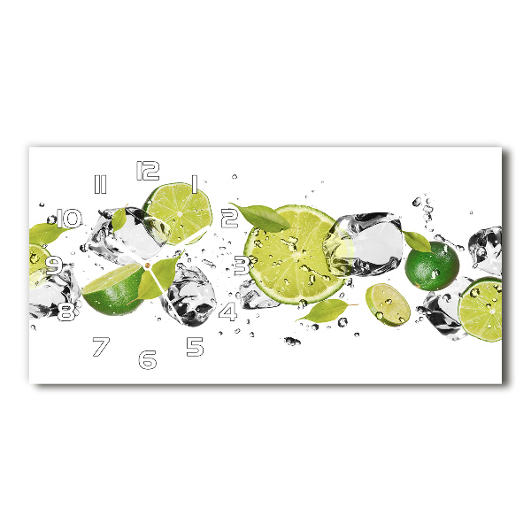 Horloge horizontale en verre Citron vert et eau