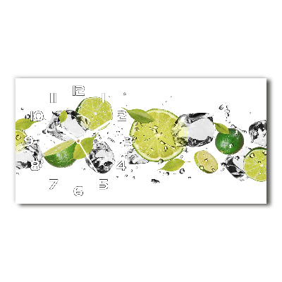 Horloge horizontale en verre Citron vert et eau