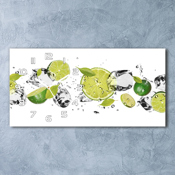 Horloge horizontale en verre Citron vert et eau